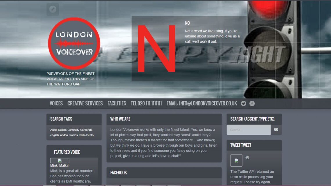 London Voiceover website design